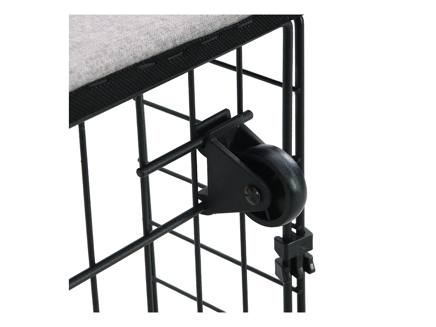 Lit double 180x200cm avec sommier - LED tête de lit capitonnée et 2 tiroirs - lin gris (sans matelas)