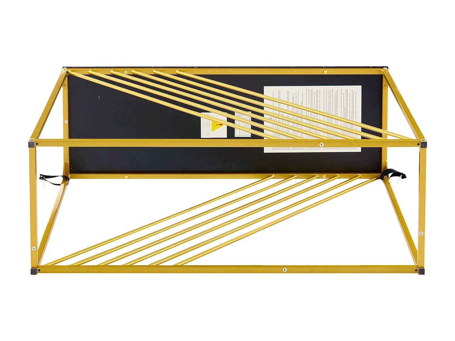 Table console 100x35x77 cm moderne à haut brillant - plateau en MDF pieds en métal - noir