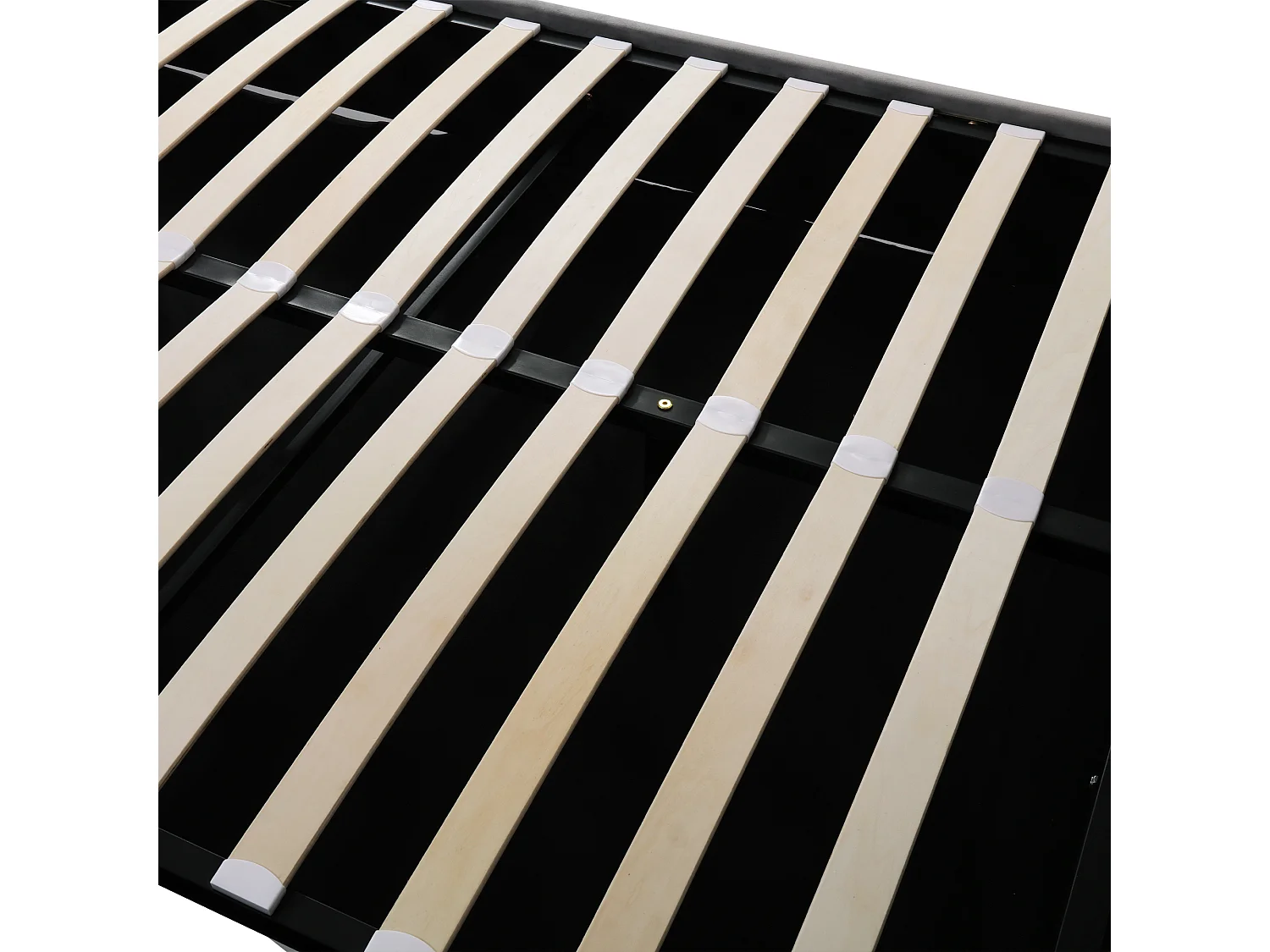 Lit coffre 140x200cm avec sommier - tête de lit capitonnée - velours gris (sans matelas)