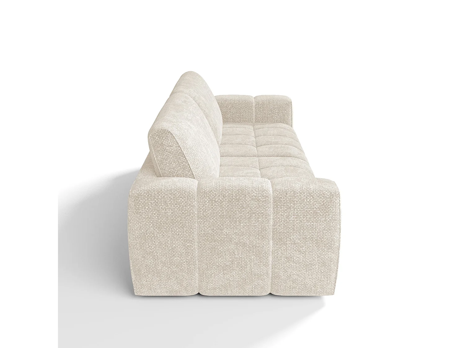 Canapé 4 places velours chenillé crème BARI