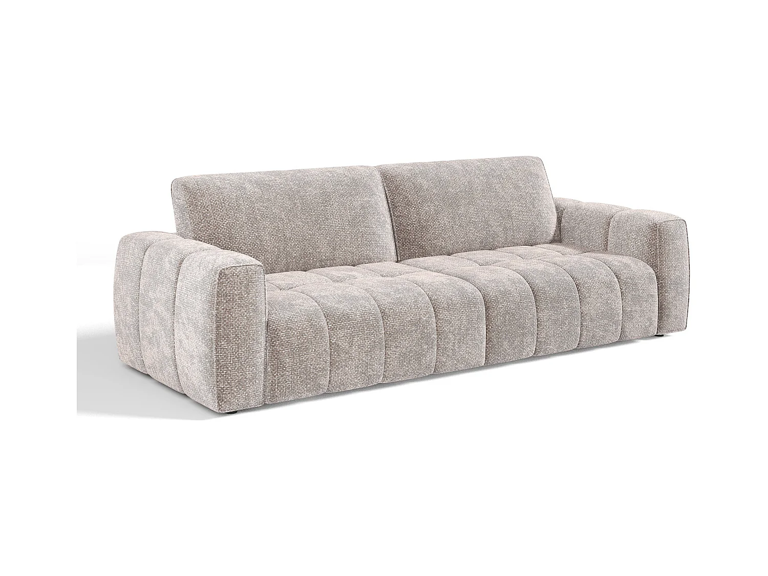 Canapé 4 places velours chenillé beige BARI