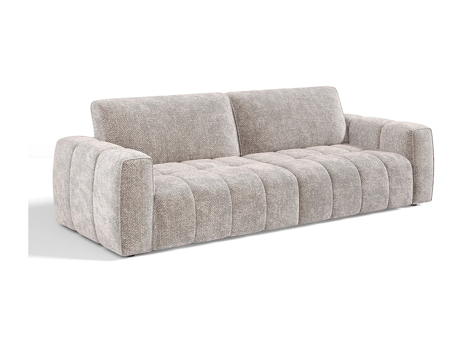 Canapé 4 places velours chenillé beige BARI