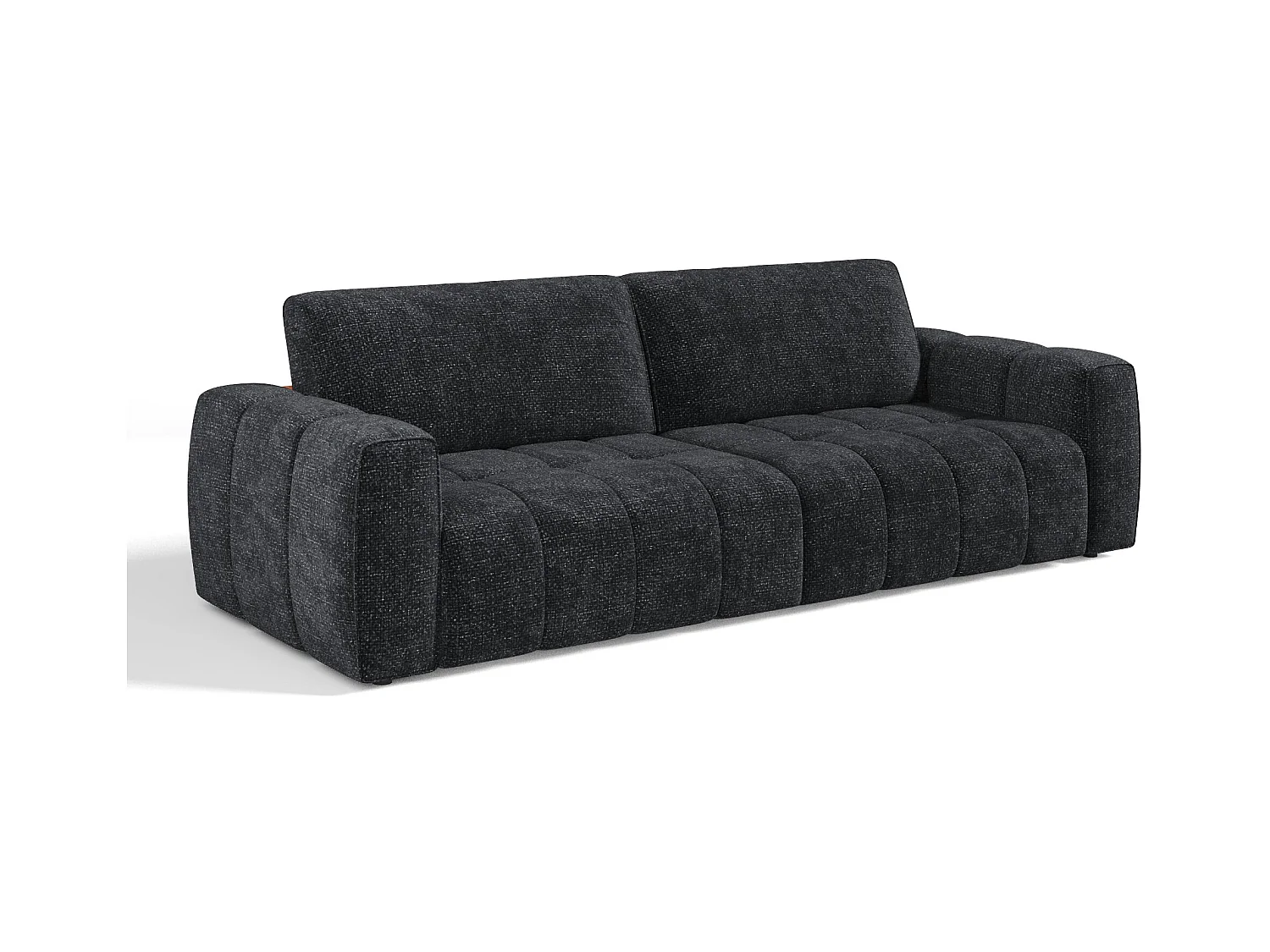 Canapé 4 places velours chenillé anthracite foncé BARI