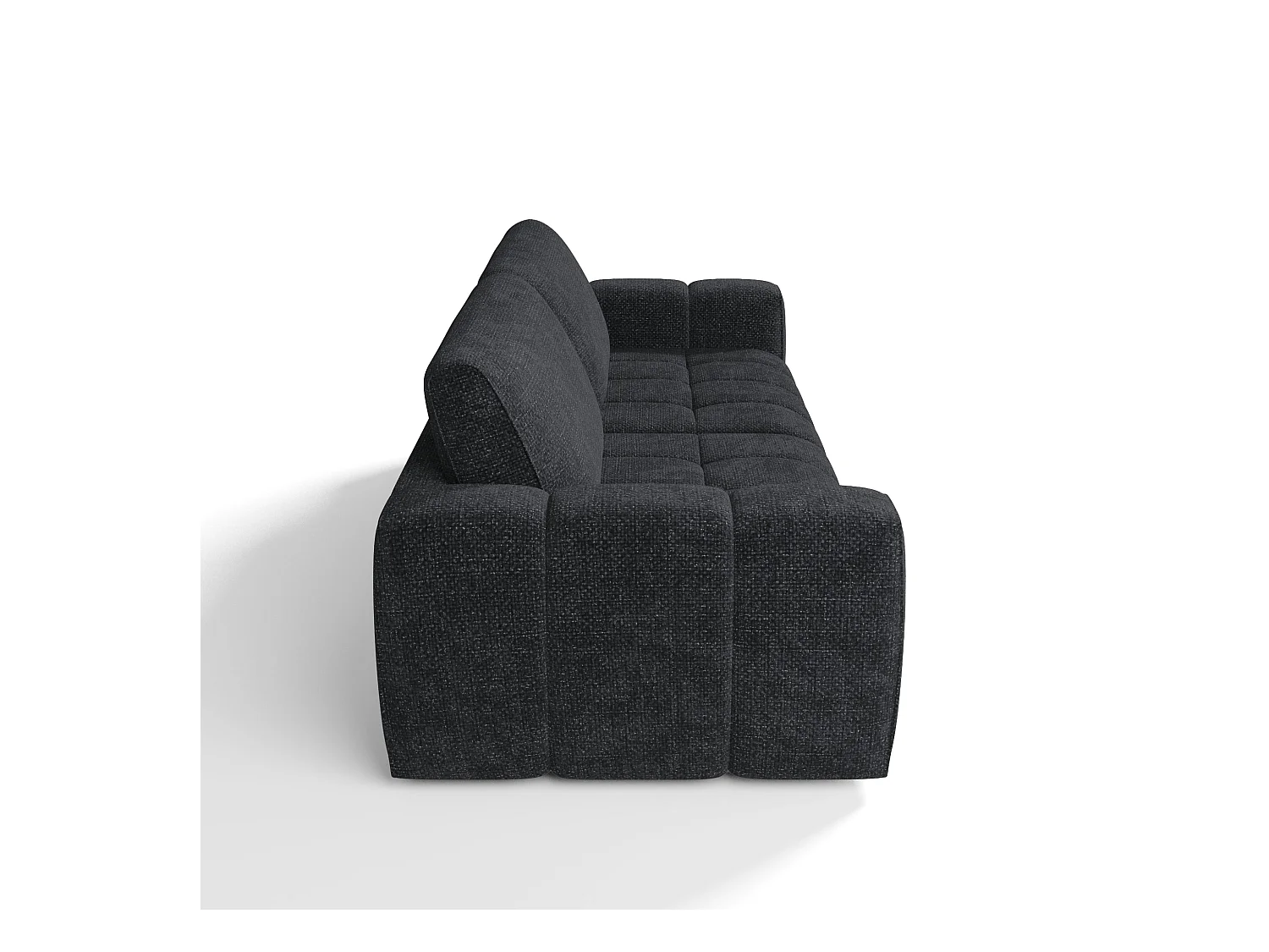 Canapé 4 places velours chenillé anthracite foncé BARI