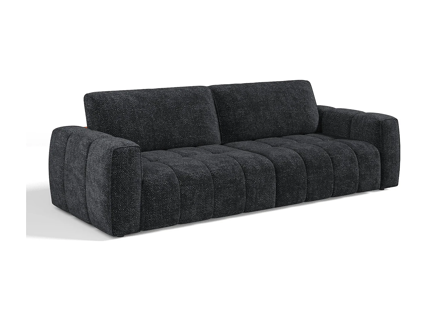 Canapé 4 places velours chenillé anthracite foncé BARI