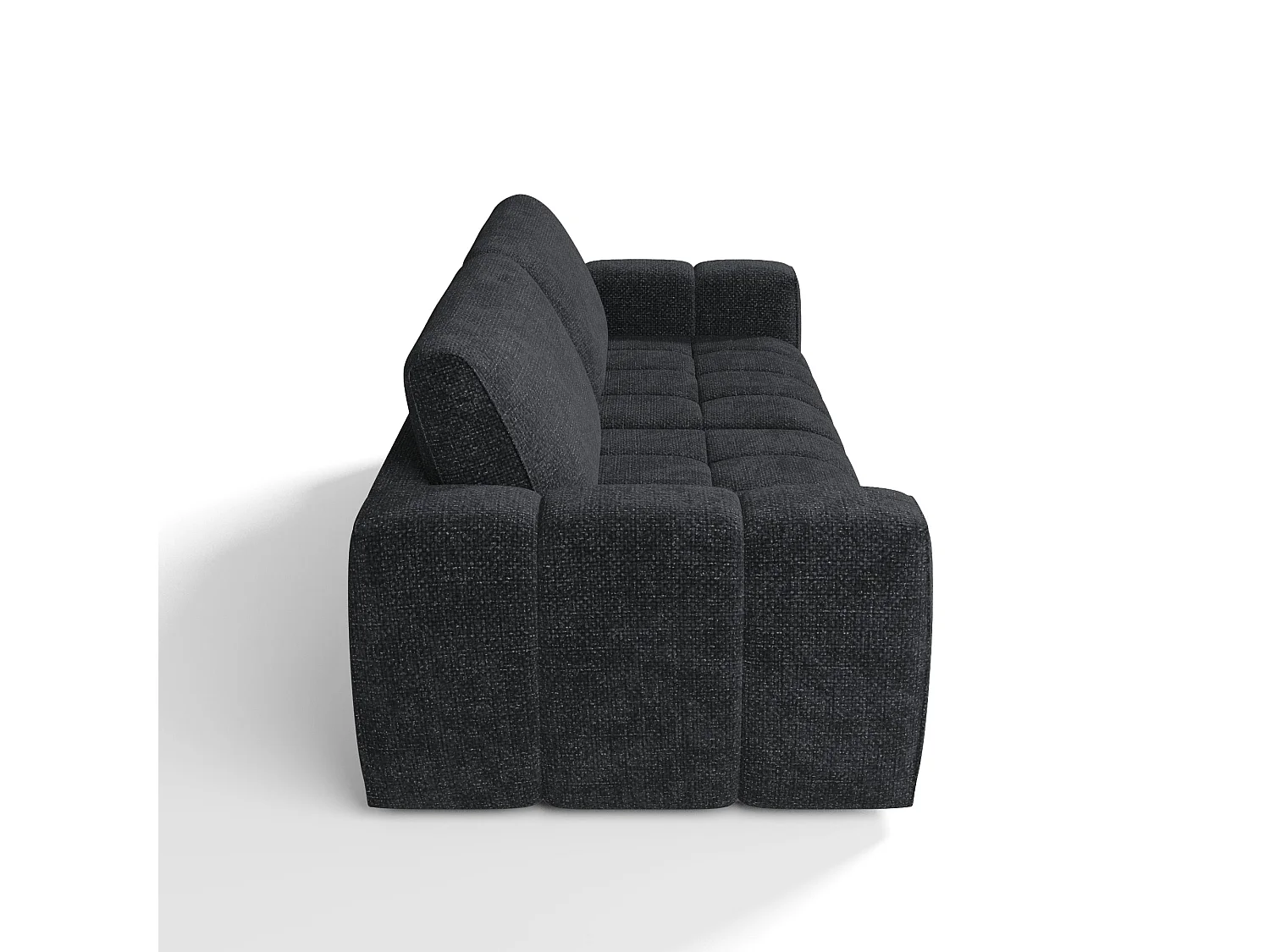 Canapé 4 places velours chenillé anthracite foncé BARI