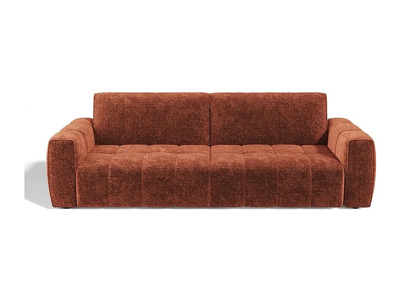 Canapé 4 places velours chenillé terracotta BARI