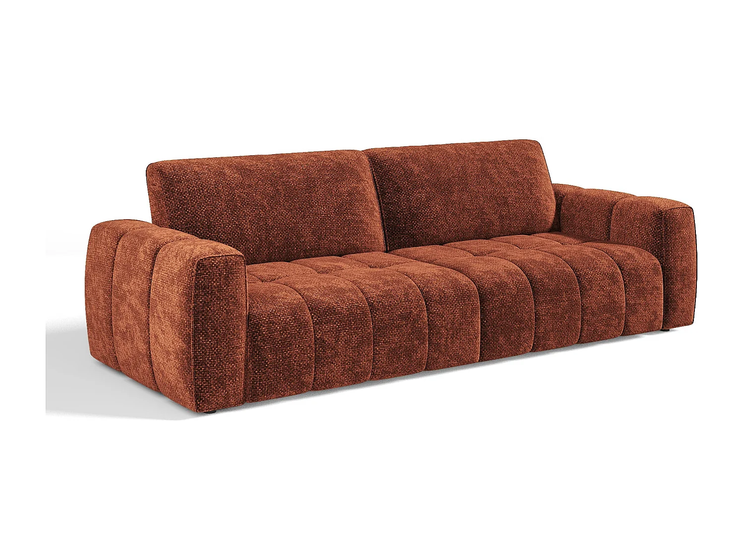Canapé 4 places velours chenillé terracotta BARI