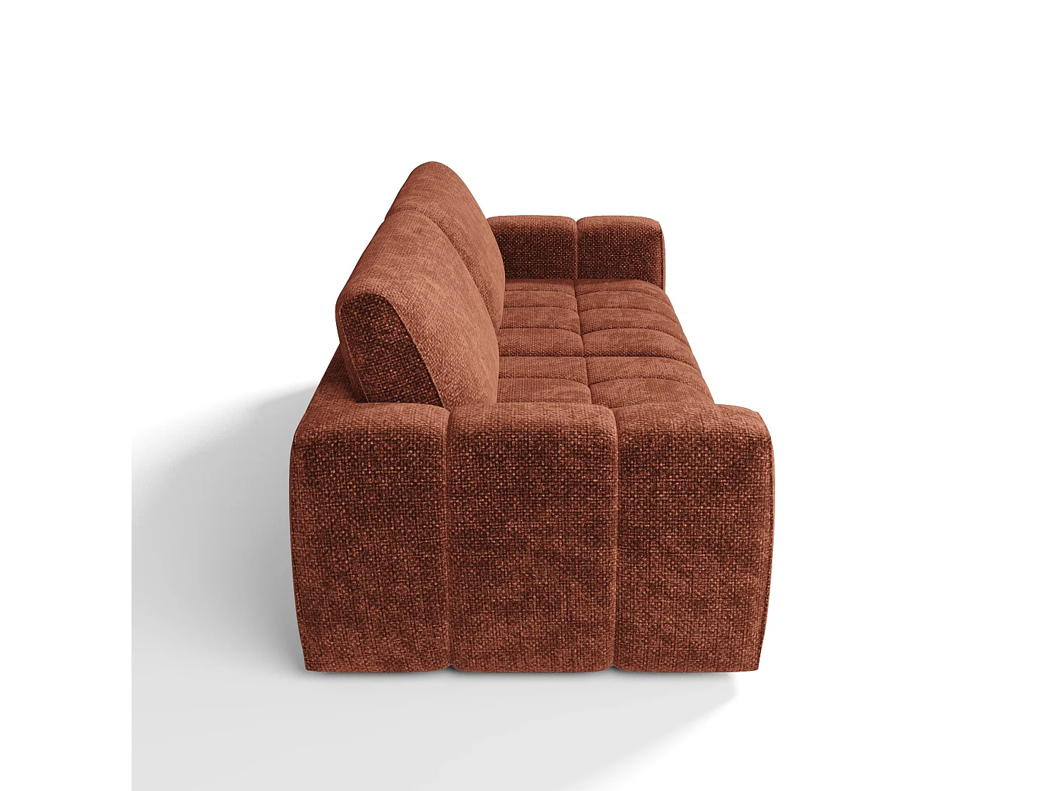 Canapé 4 places velours chenillé terracotta BARI