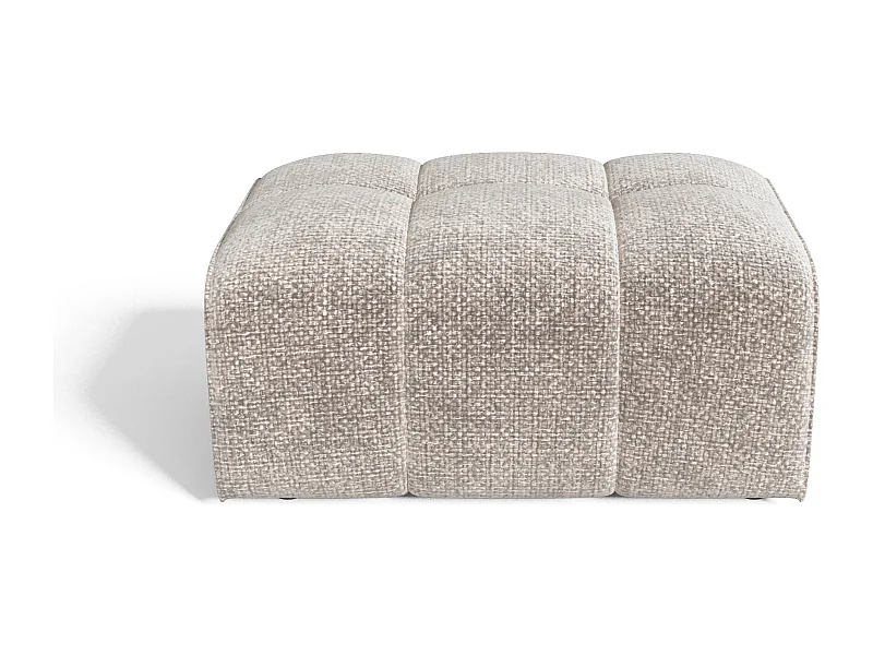 Pouf velours chenillé beige BARI