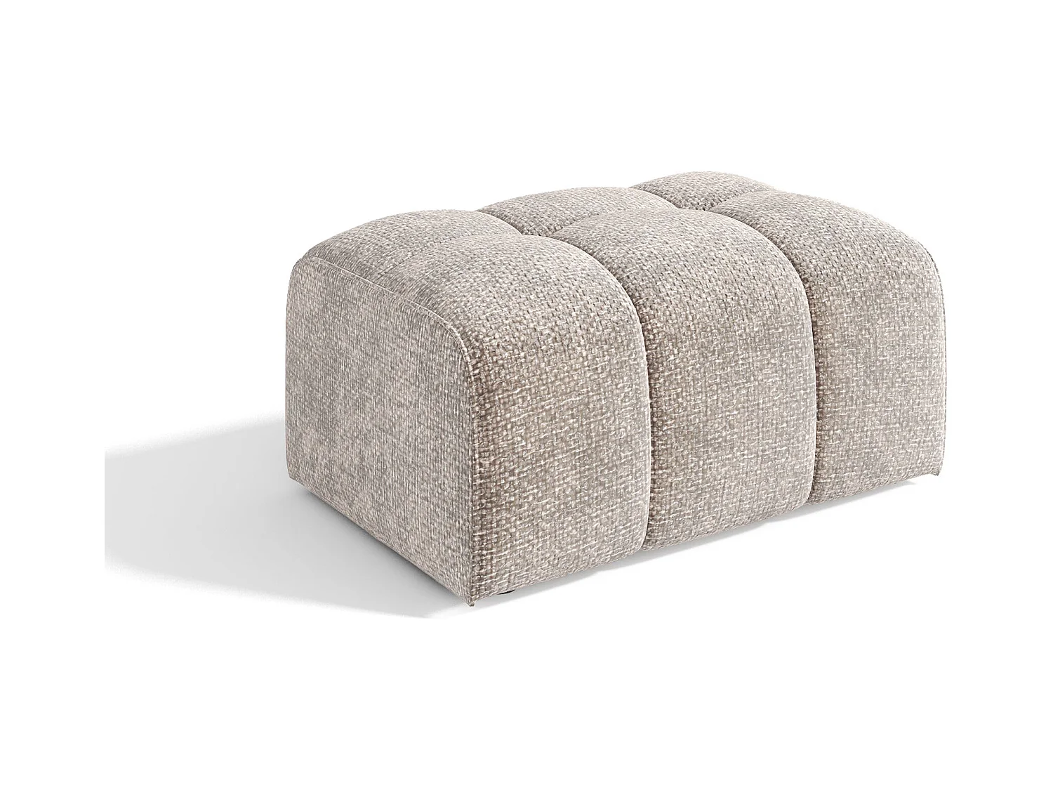 Pouf velours chenillé beige BARI