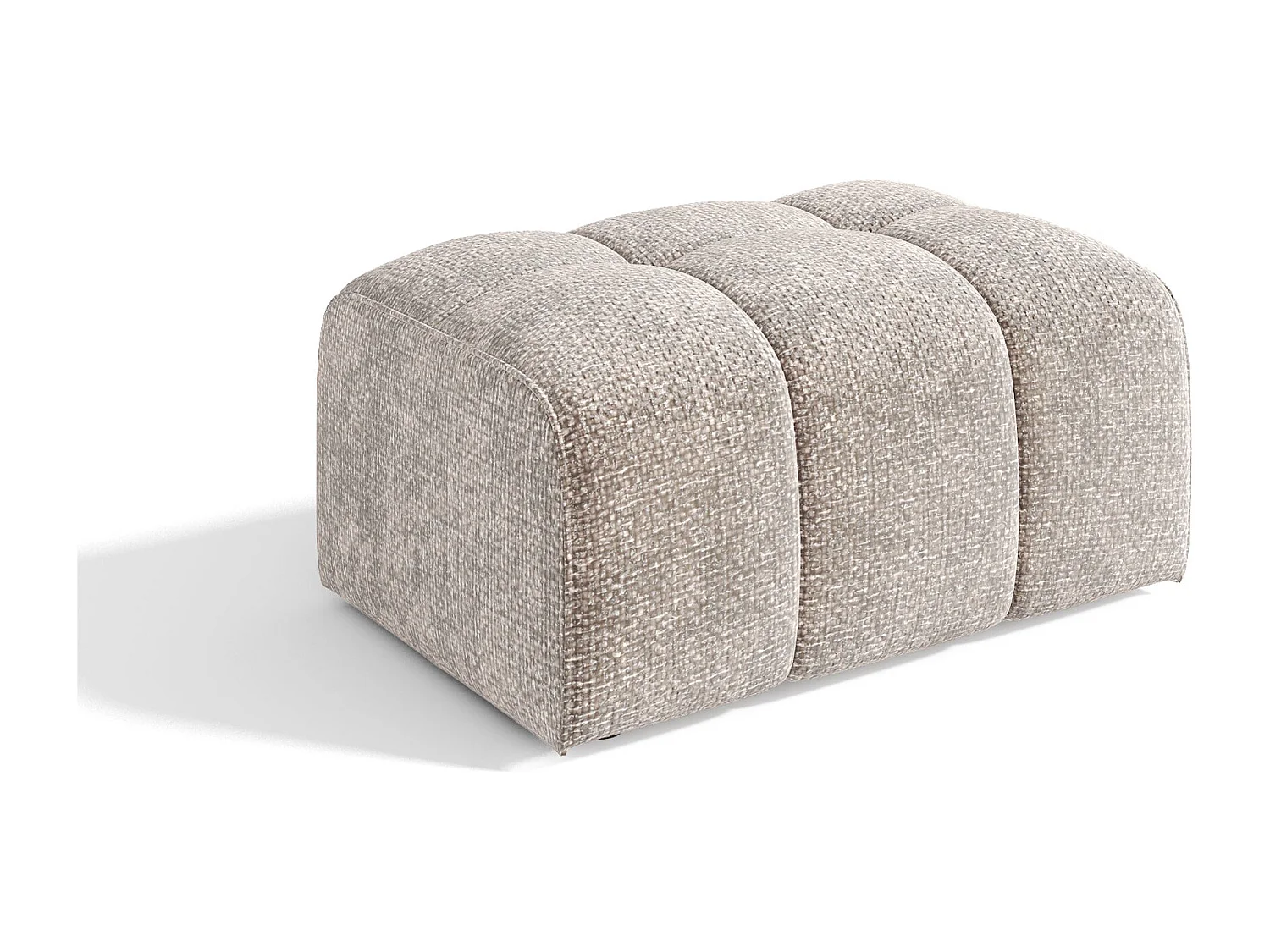 Pouf BARI en velours chenillé beige