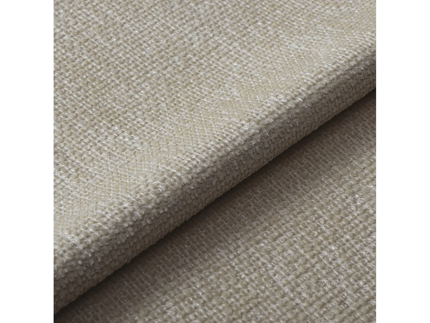 Pouf BARI en velours chenillé beige