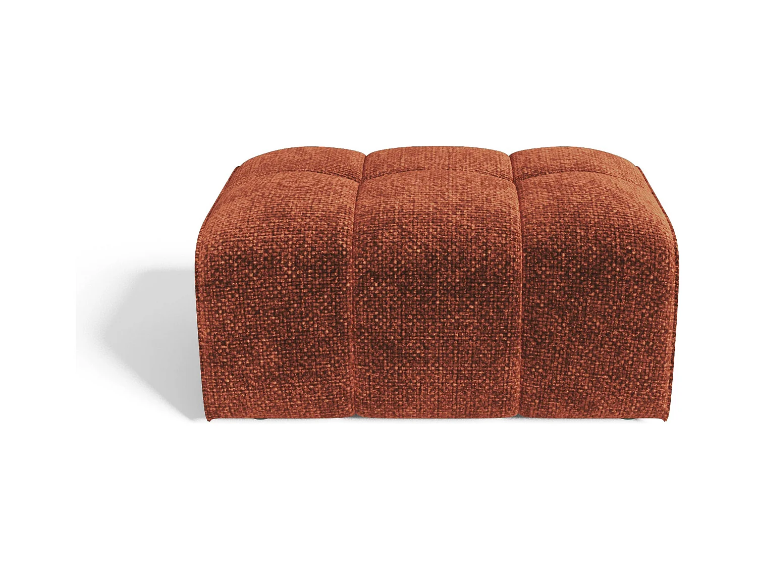 Pouf velours chenillé terracotta BARI