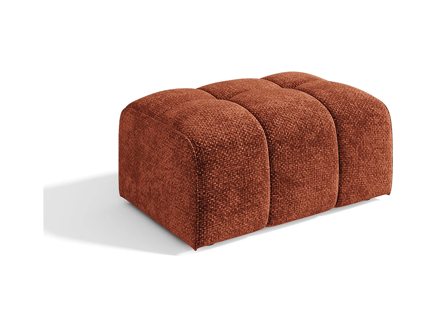 Pouf velours chenillé terracotta BARI