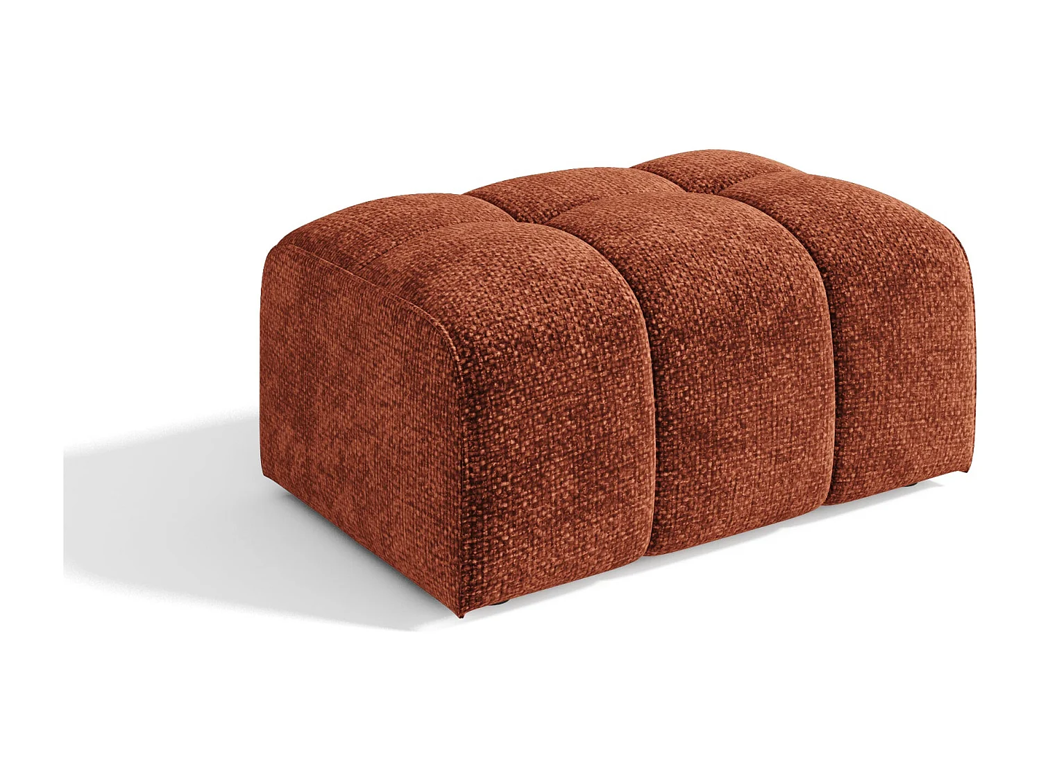 Pouf velours chenillé terracotta BARI