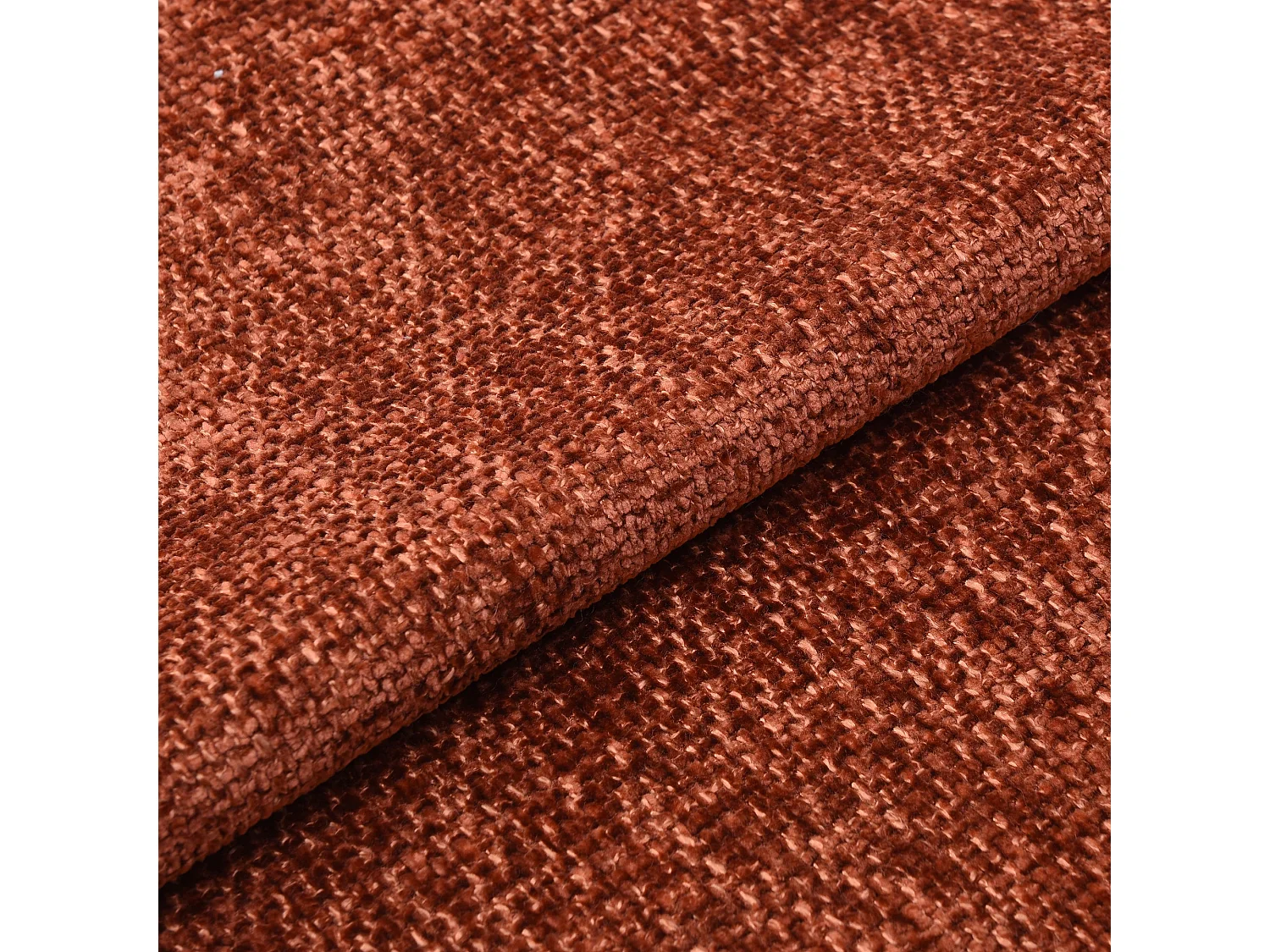 Pouf velours chenillé terracotta BARI