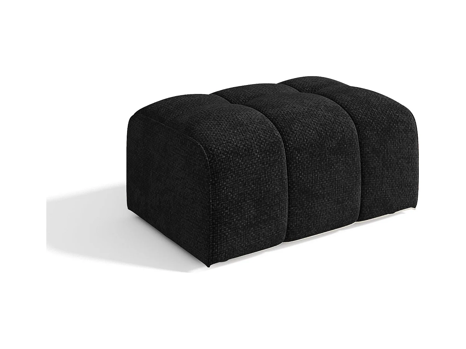 Pouf velours chenillé anthracite foncé BARI