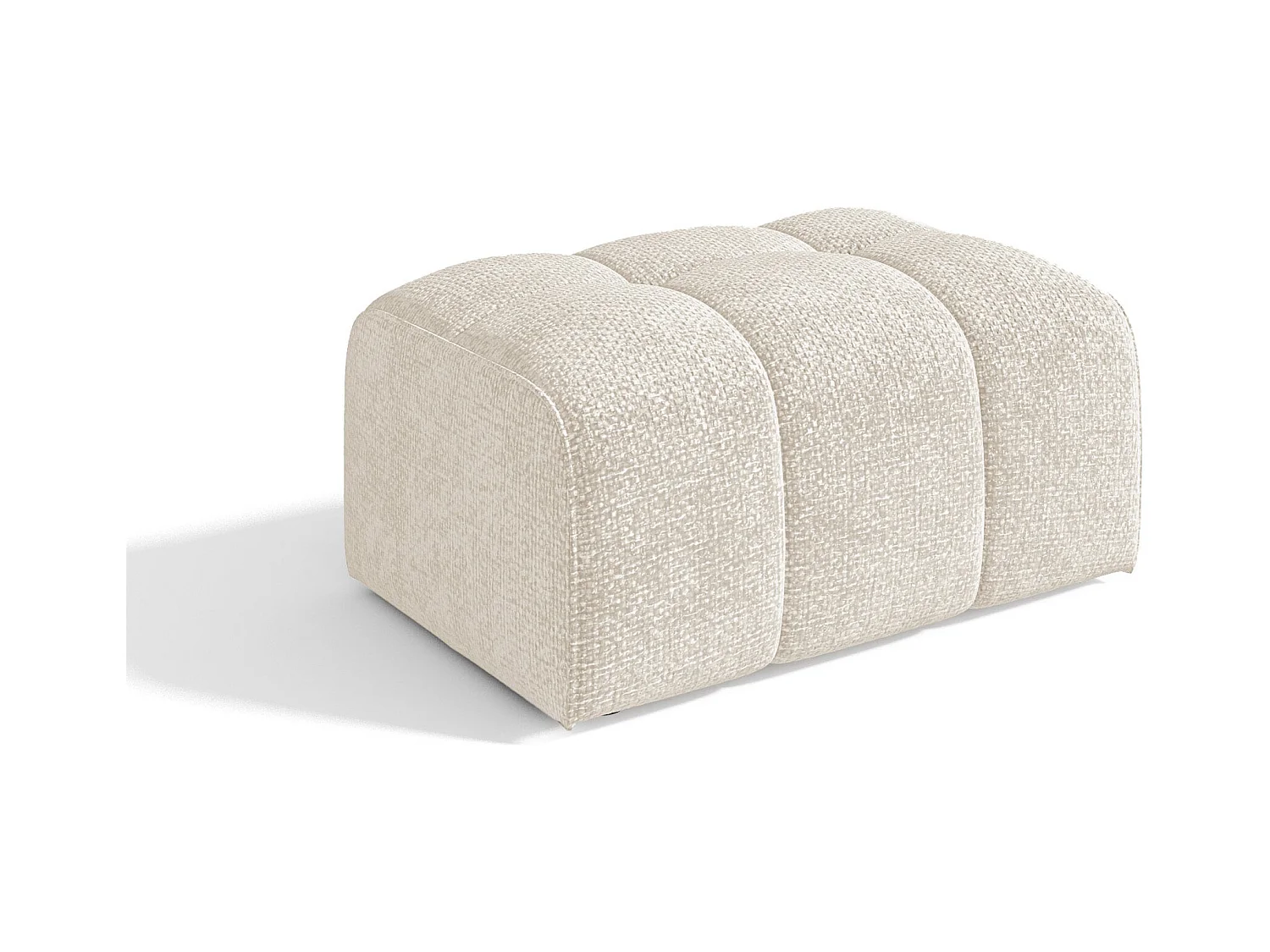 Pouf velours chenillé crème BARI