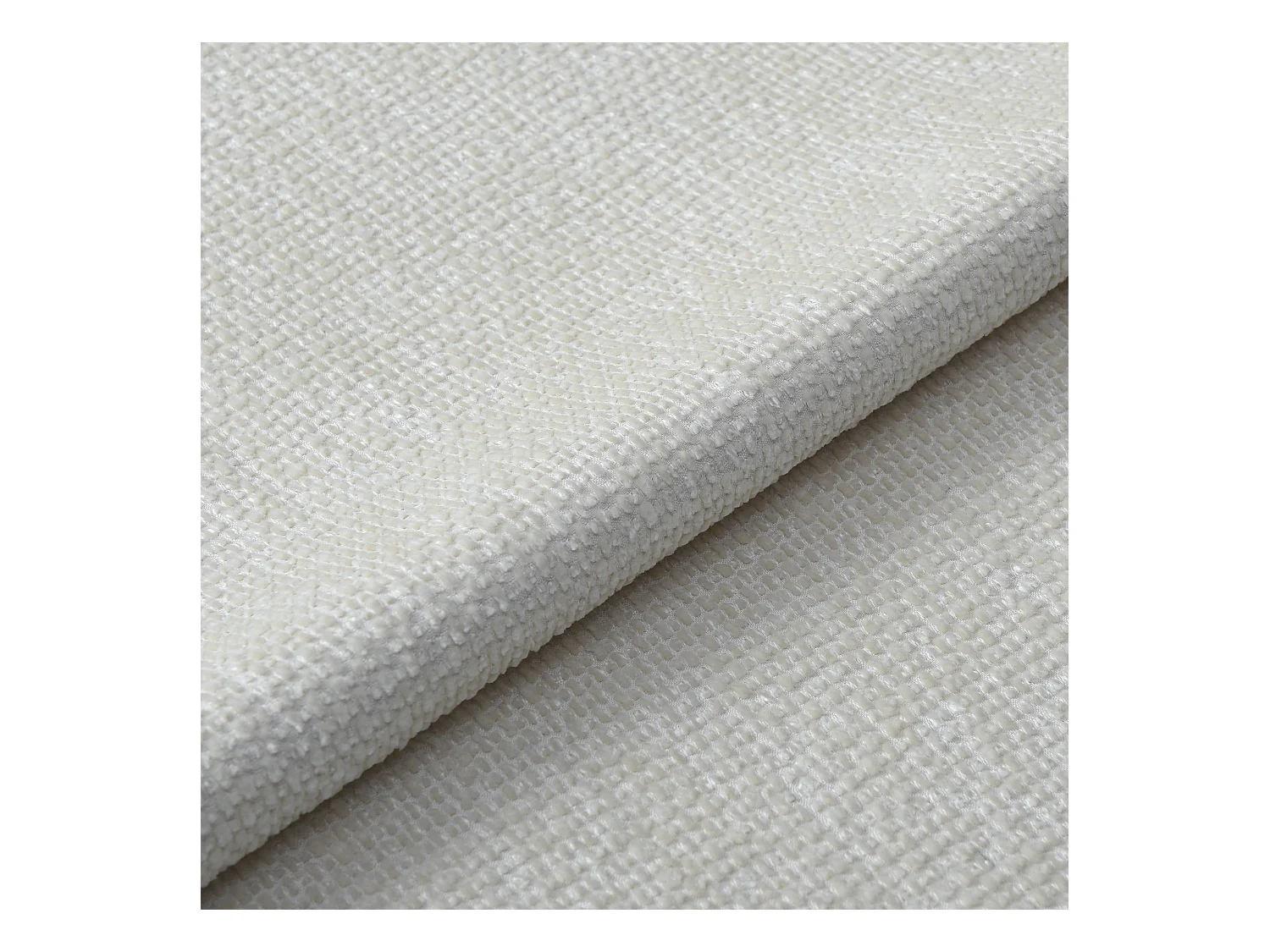 Pouf velours chenillé crème BARI