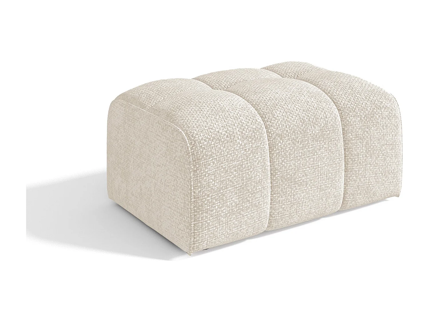 Pouf velours chenillé crème BARI