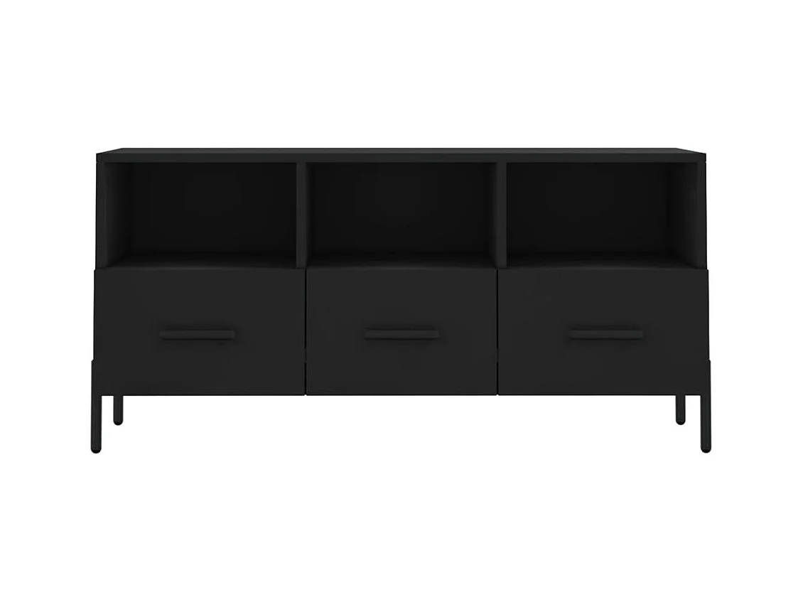 Meuble TV multimédia étagère bois marron 102 x 36 x 50 cm 02_0025607