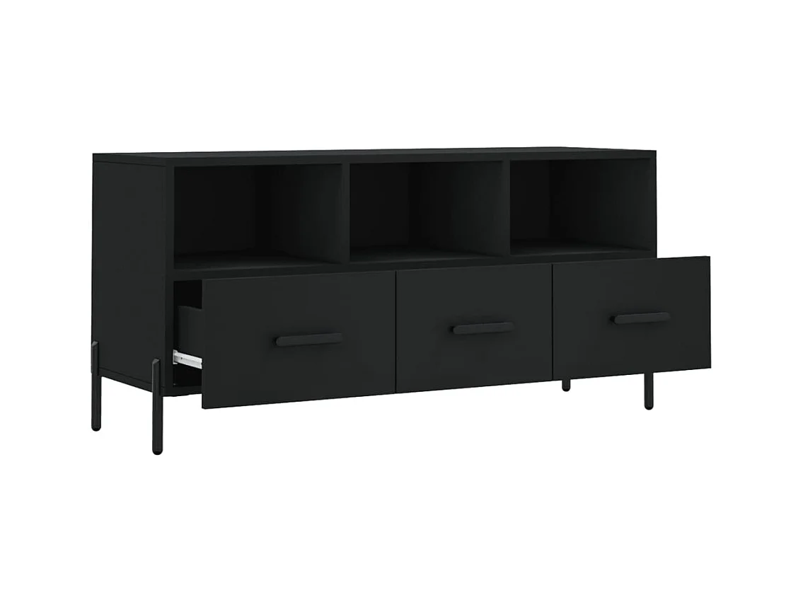 Meuble TV multimédia étagère bois marron 102 x 36 x 50 cm 02_0025607