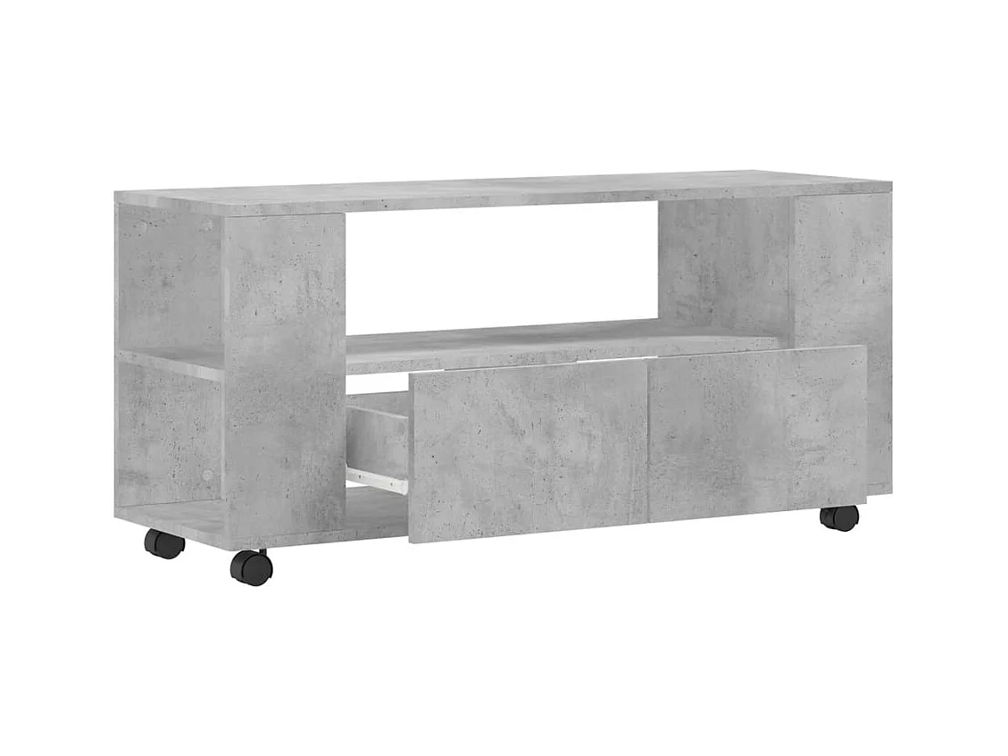 Mueble TV multimedia estantería para televisión buffet para televisión comedor salón dormitorio 102 x 34,5 x 43 cm madera contrachapada gris 02_0025560