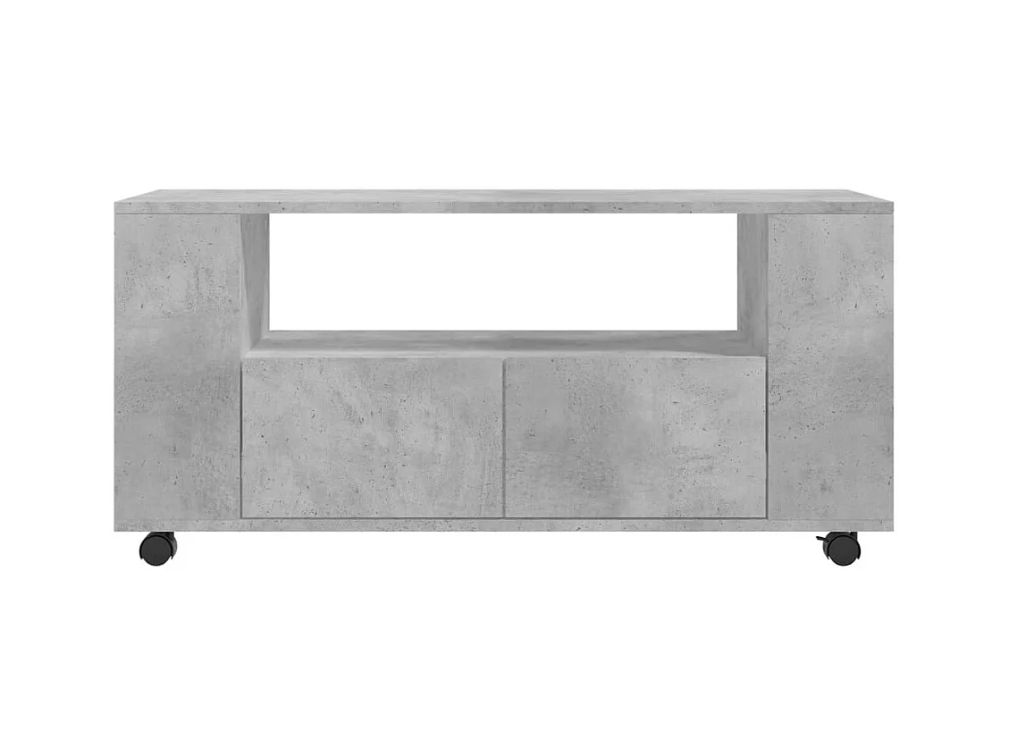 Mueble TV multimedia estantería para televisión buffet para televisión comedor salón dormitorio 102 x 34,5 x 43 cm madera contrachapada gris 02_0025560