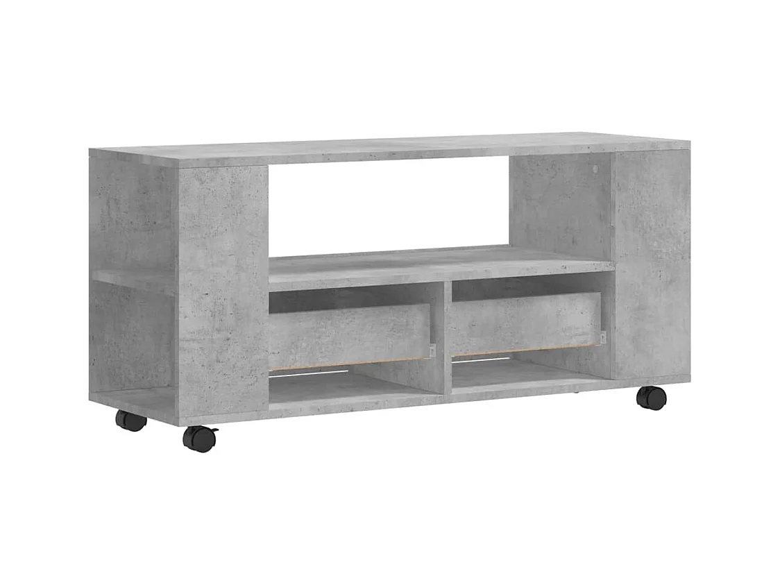 Mueble TV multimedia estantería para televisión buffet para televisión comedor salón dormitorio 102 x 34,5 x 43 cm madera contrachapada gris 02_0025560