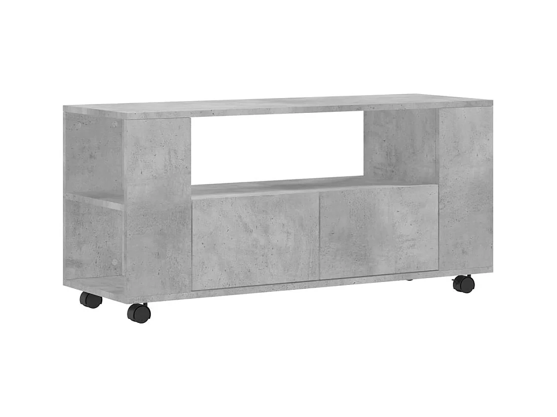 Mueble TV multimedia estantería para televisión buffet para televisión comedor salón dormitorio 102 x 34,5 x 43 cm madera contrachapada gris 02_0025560