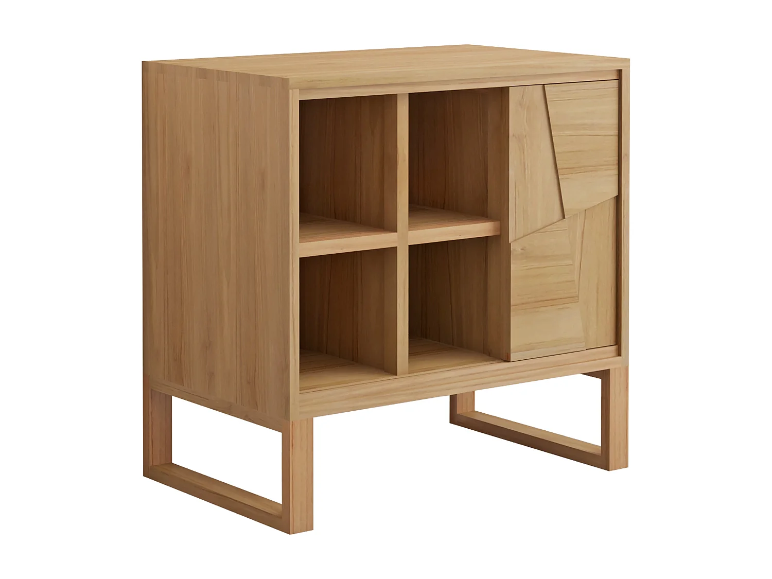 Meuble sous vasque sur pieds en teck - L80 cm - MATARAM