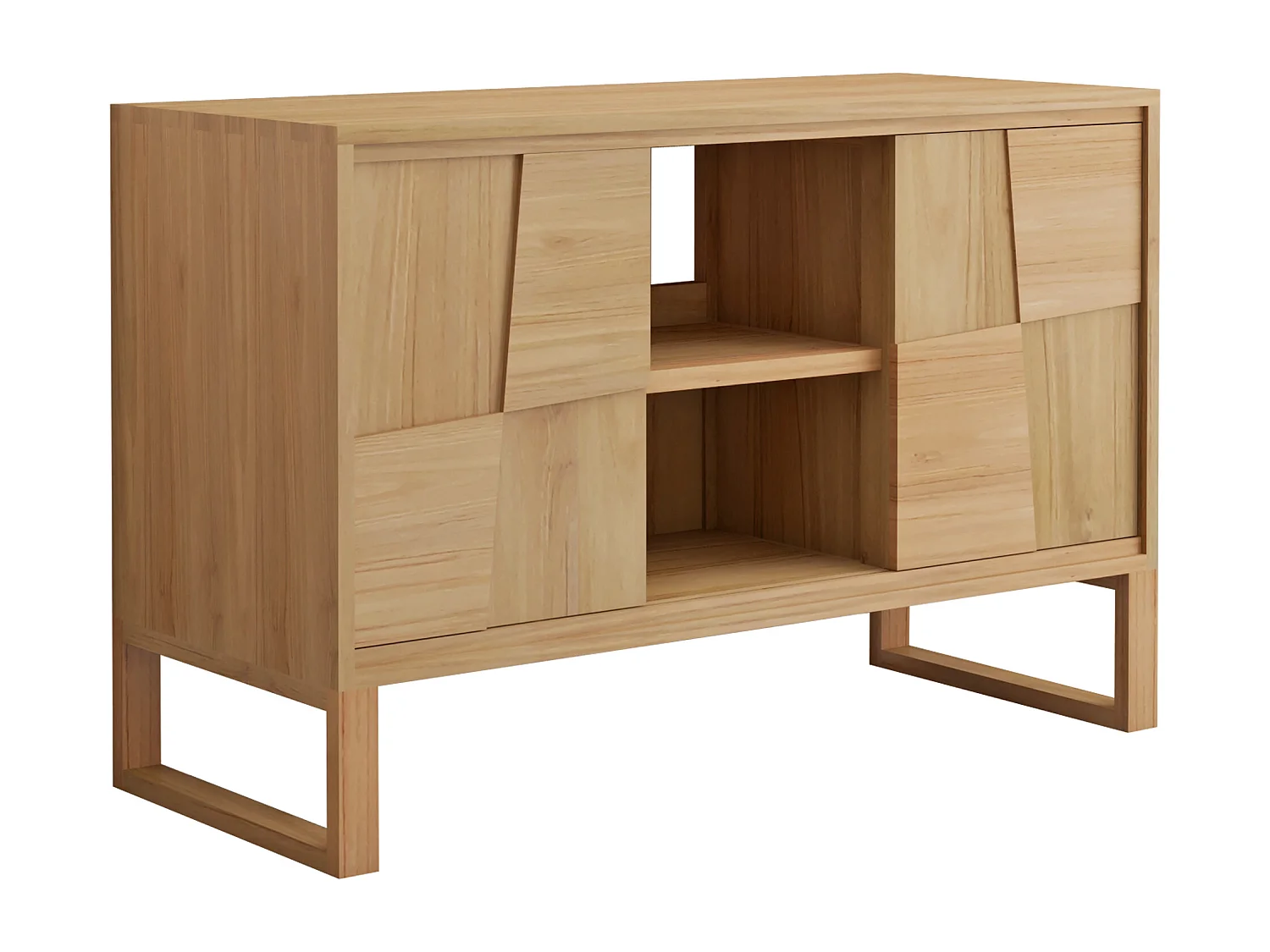 Meuble sous vasque sur pieds en teck - L120 cm - MATARAM