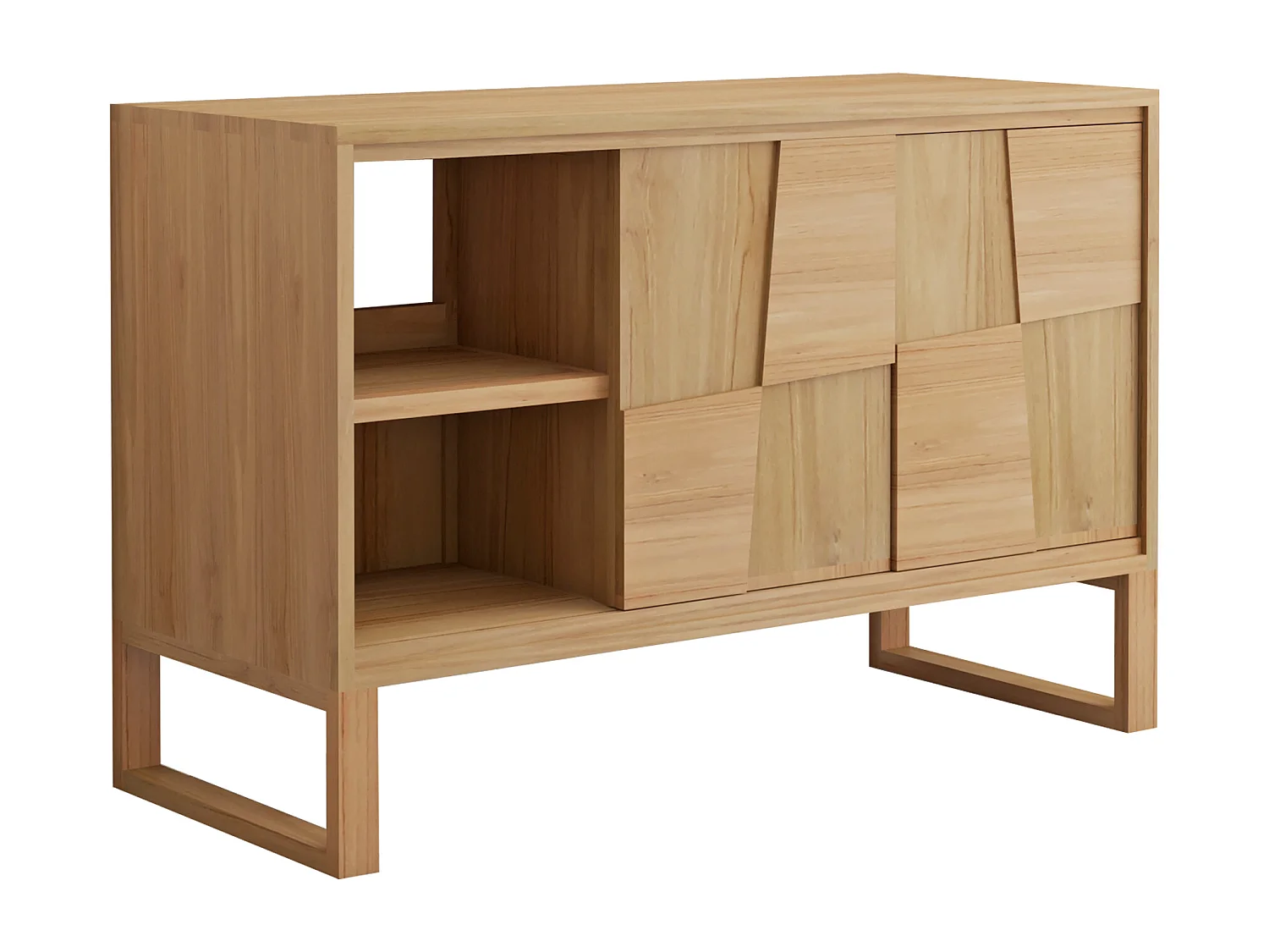 Meuble sous vasque sur pieds en teck - L120 cm - MATARAM