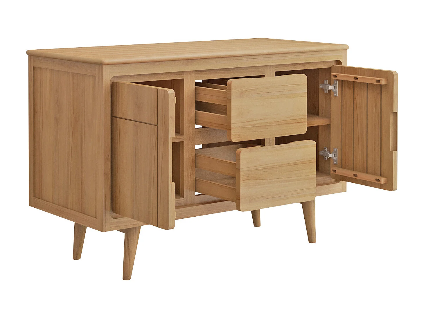 Mobile sotto lavabo con piedi in teak 120 cm - BINTUNI