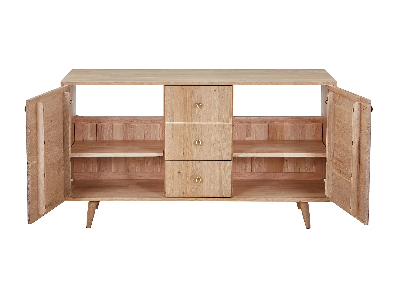 Waschbeckenunterschrank aus Massivholz Eiche - Hell Natur - 145 cm - ZARENO