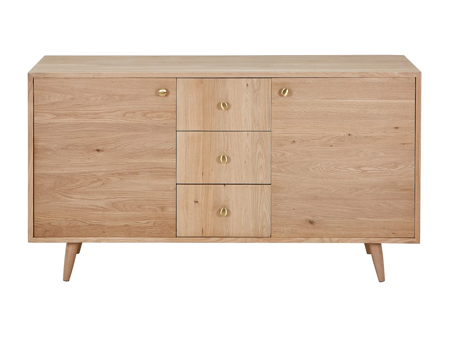 Waschbeckenunterschrank aus Massivholz Eiche - Hell Natur - 145 cm - ZARENO