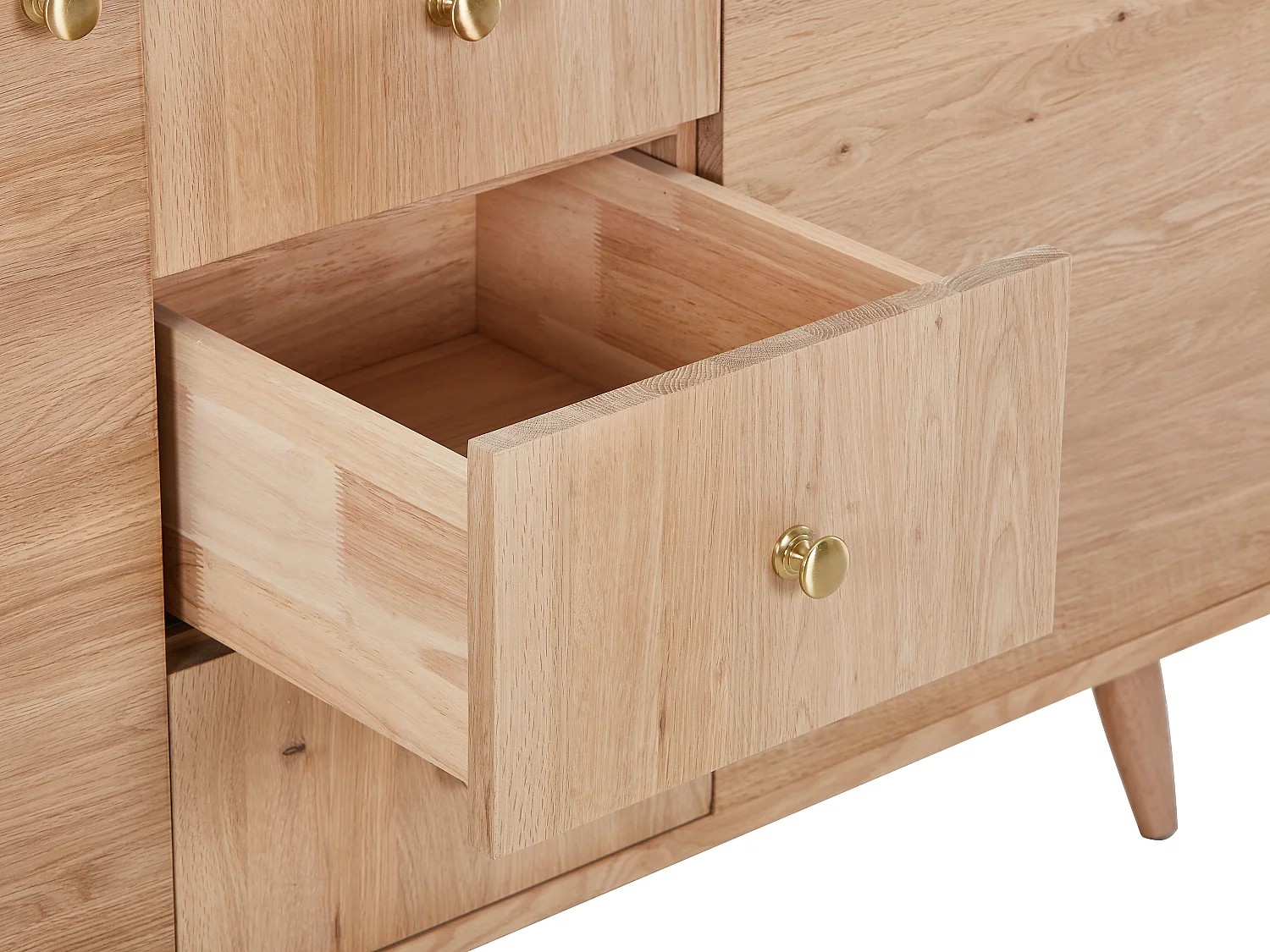 Waschbeckenunterschrank aus Massivholz Eiche - Hell Natur - 145 cm - ZARENO