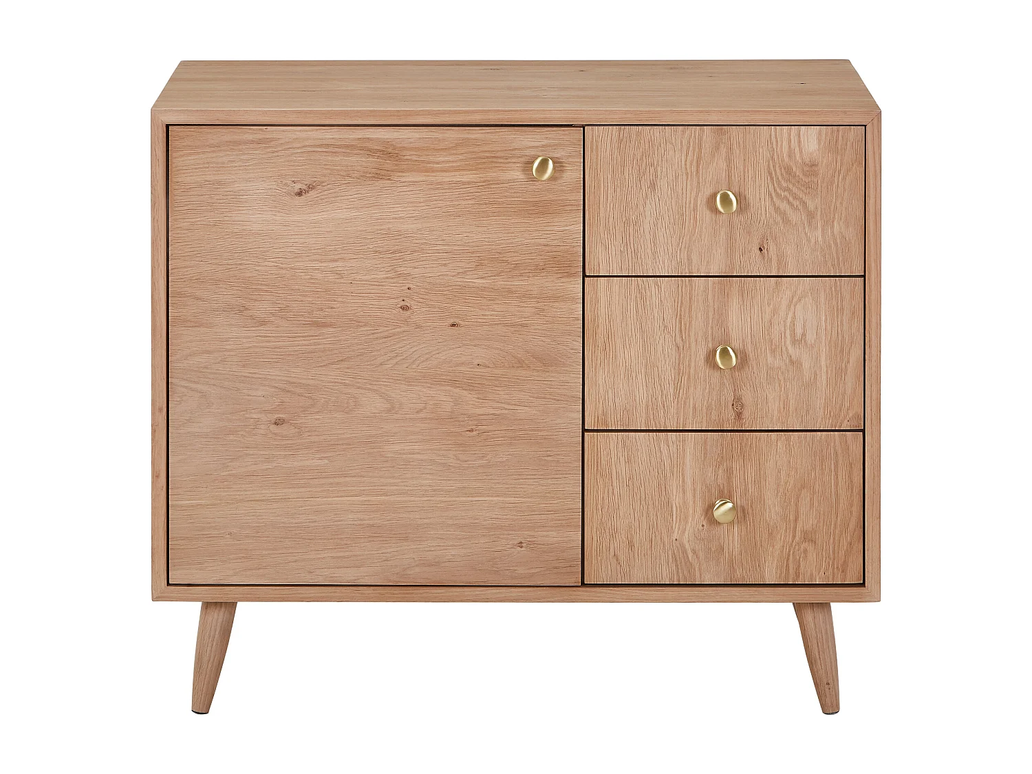 Wastafelonderkast van massief eikenhout - Licht natuurlijk - 93 cm - ZARENO