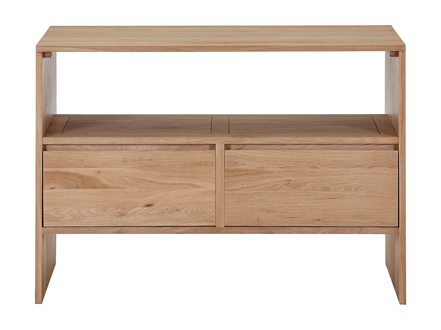 Waschbeckenunterschrank aus Massivholz Eiche - Hell Natur - 110 cm - CAVIZO