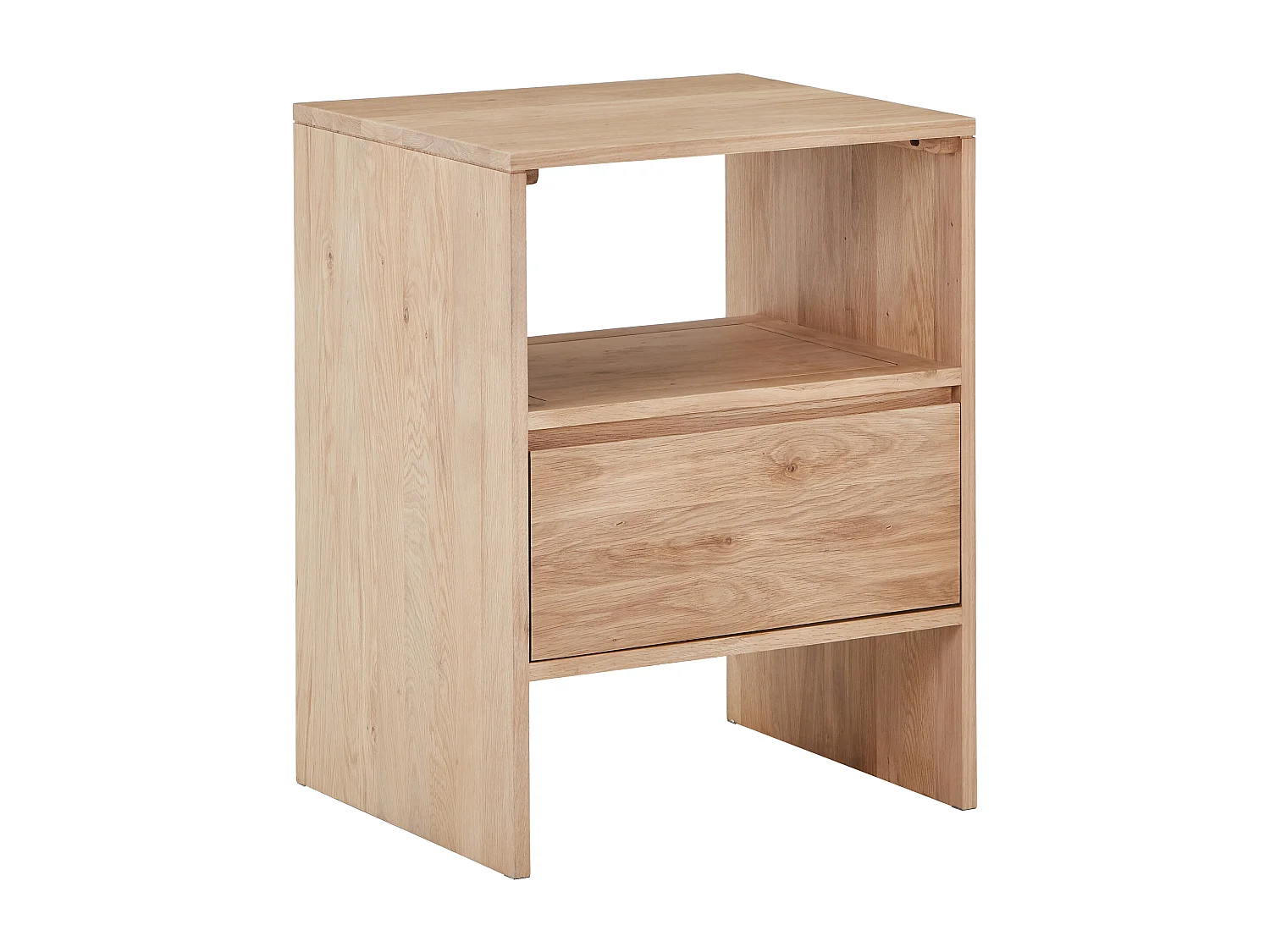 Waschbeckenunterschrank aus Massivholz Eiche - Hell Natur - 60 cm - CAVIZO