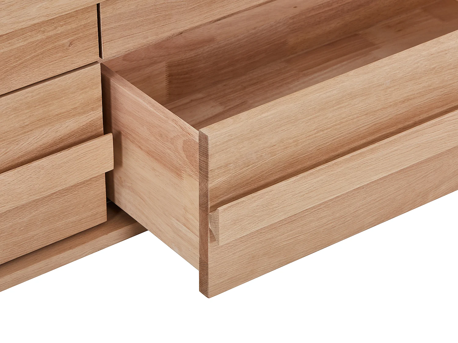 Hängender Waschbeckenunterschrank aus Massivholz Eiche - Hell Natur - 150 cm - SARLO