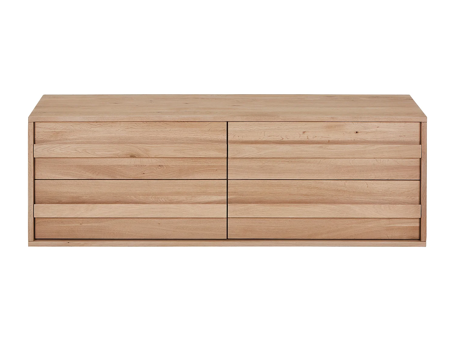 Hängender Waschbeckenunterschrank aus Massivholz Eiche - Hell Natur - 150 cm - SARLO