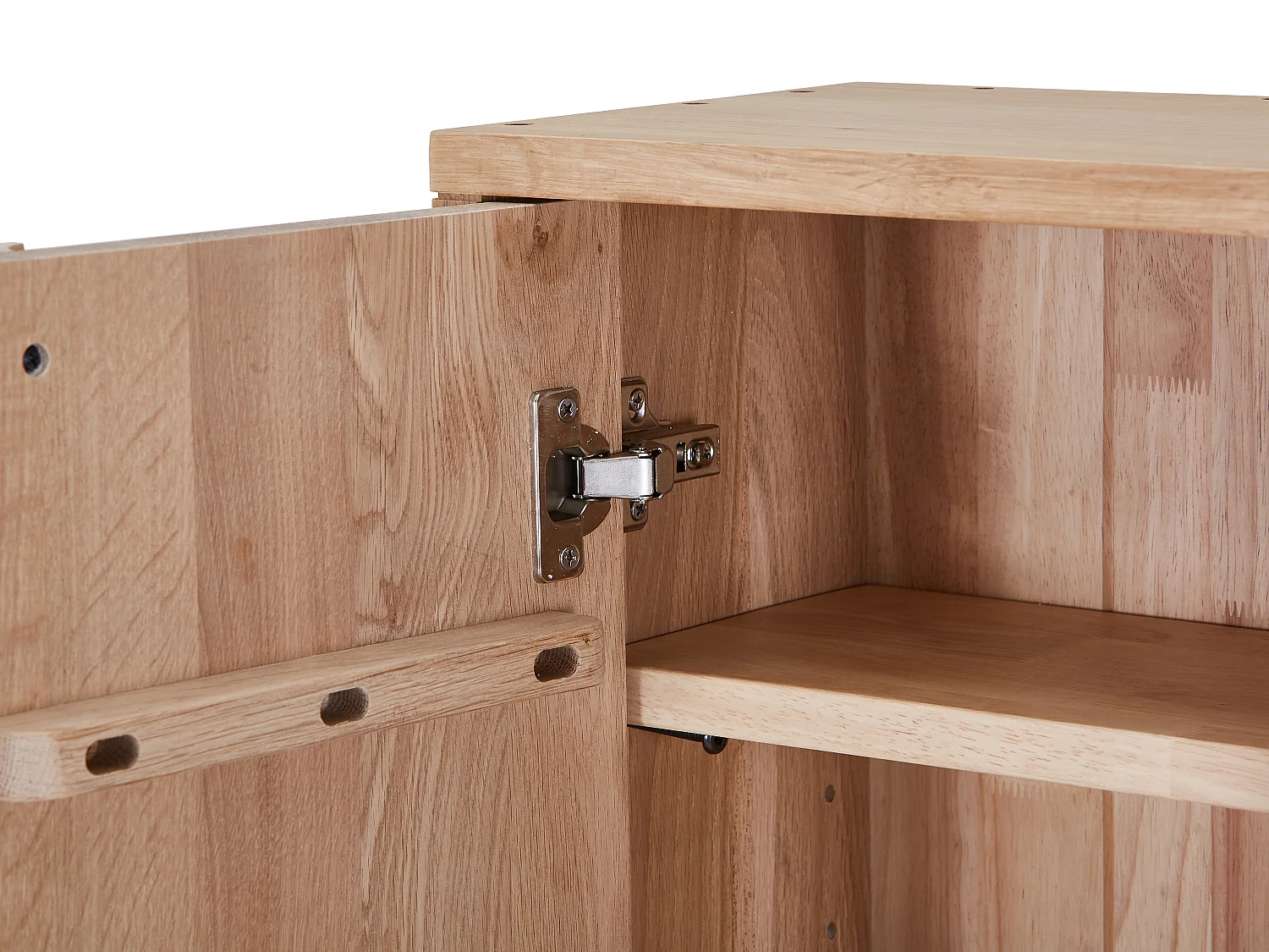 Colonne de salle de bain suspendue en chêne massif - Naturel clair - H140 cm - SARLO