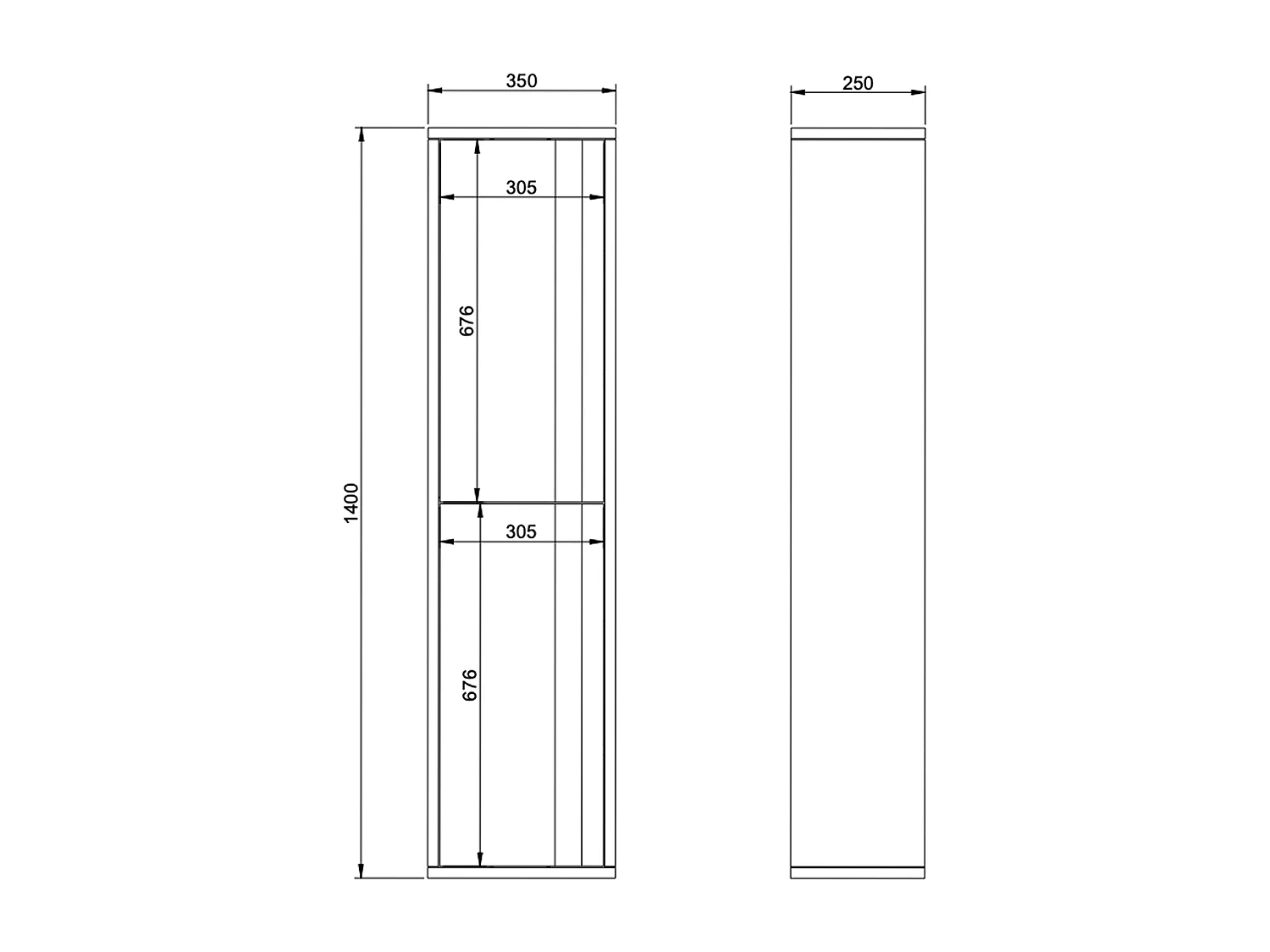 Colonne de salle de bain suspendue en chêne massif - Naturel clair - H140 cm - SARLO