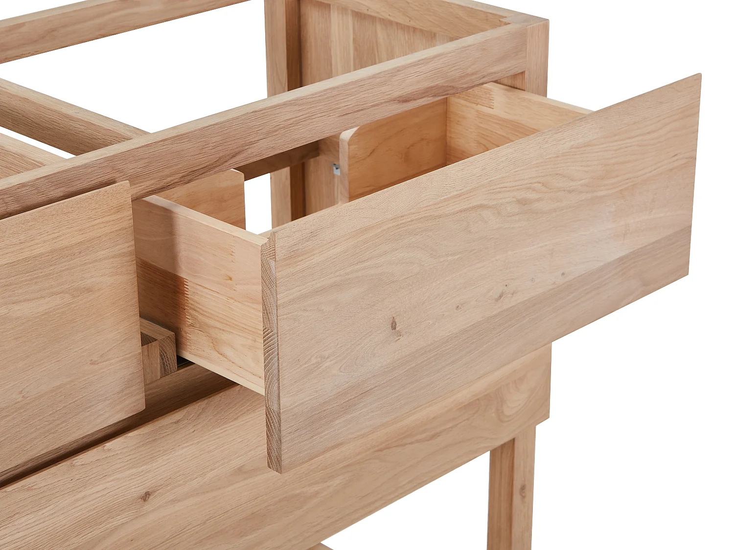 Waschbeckenunterschrank aus Massivholz Eiche - Hell Natur - 120 cm - TARELO