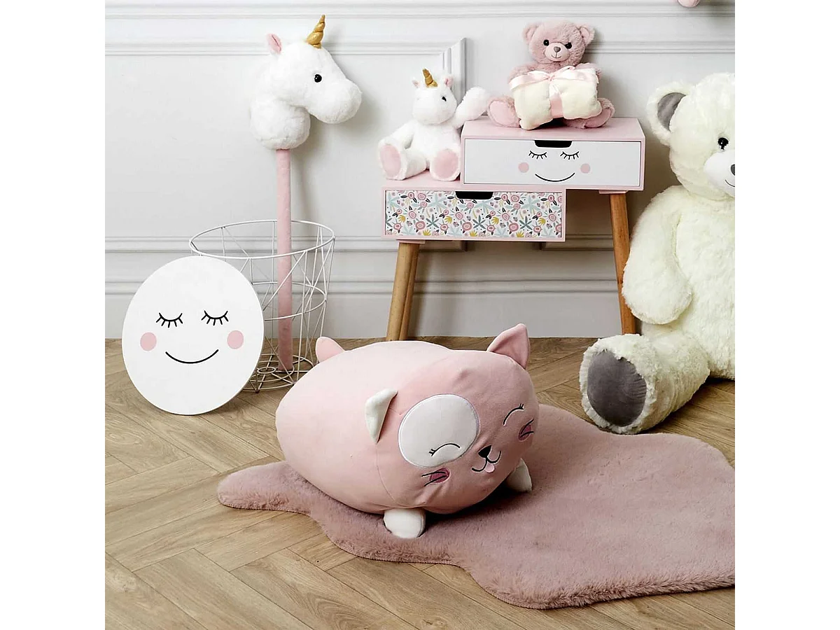 Peluche Coussin Chat Rose - KITTY