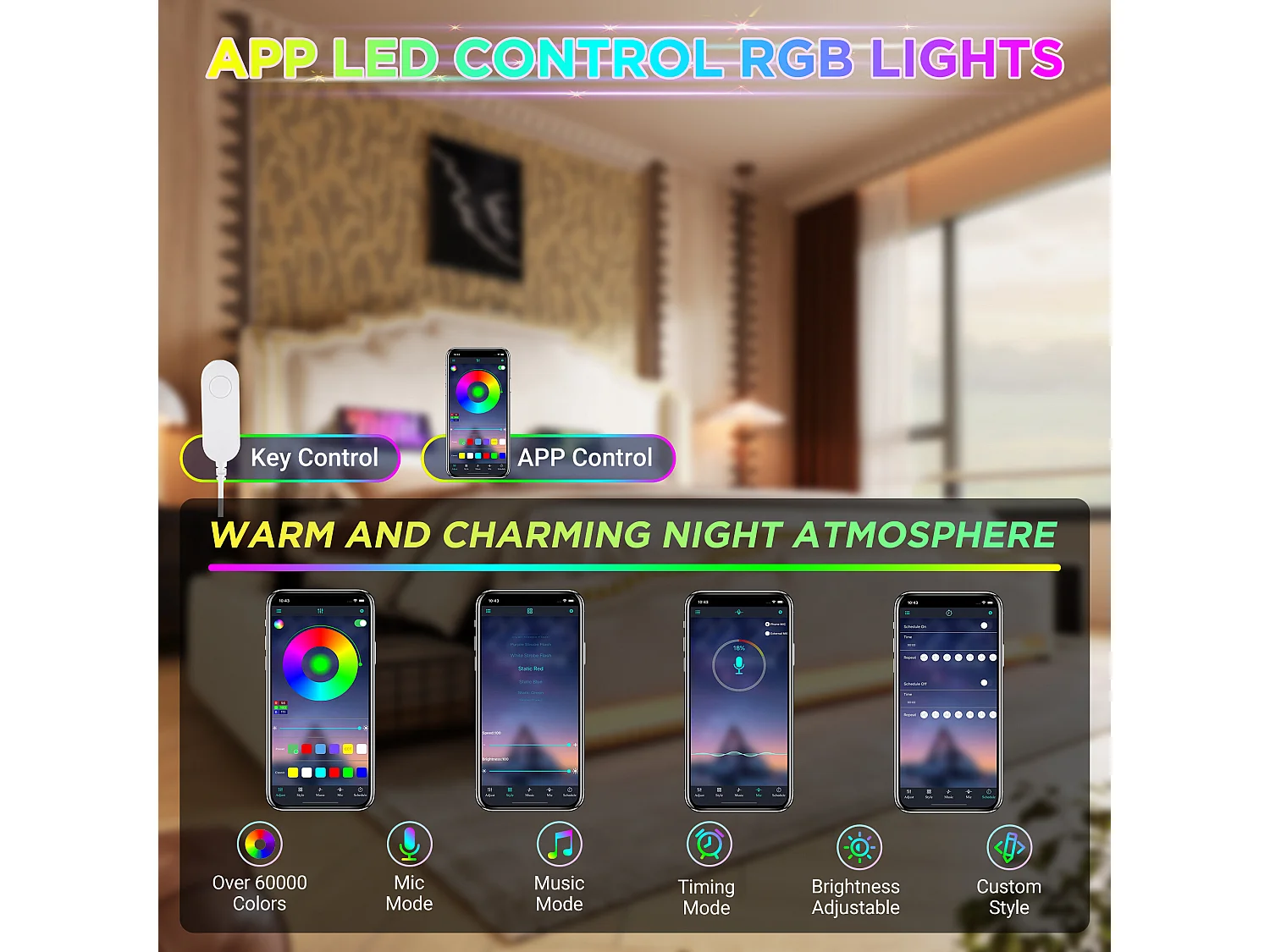 URBAN MEUBLE Lit king beige rembourré captionné royal avec éclairage LED et 4 tiroirs 160*200cm