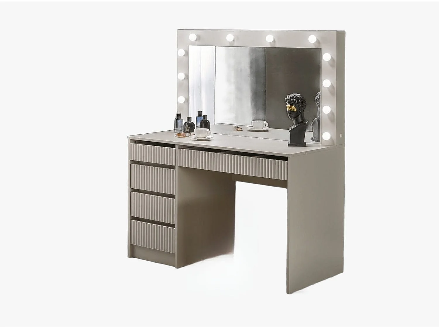 Schminktisch Hollywood/LED/Beige