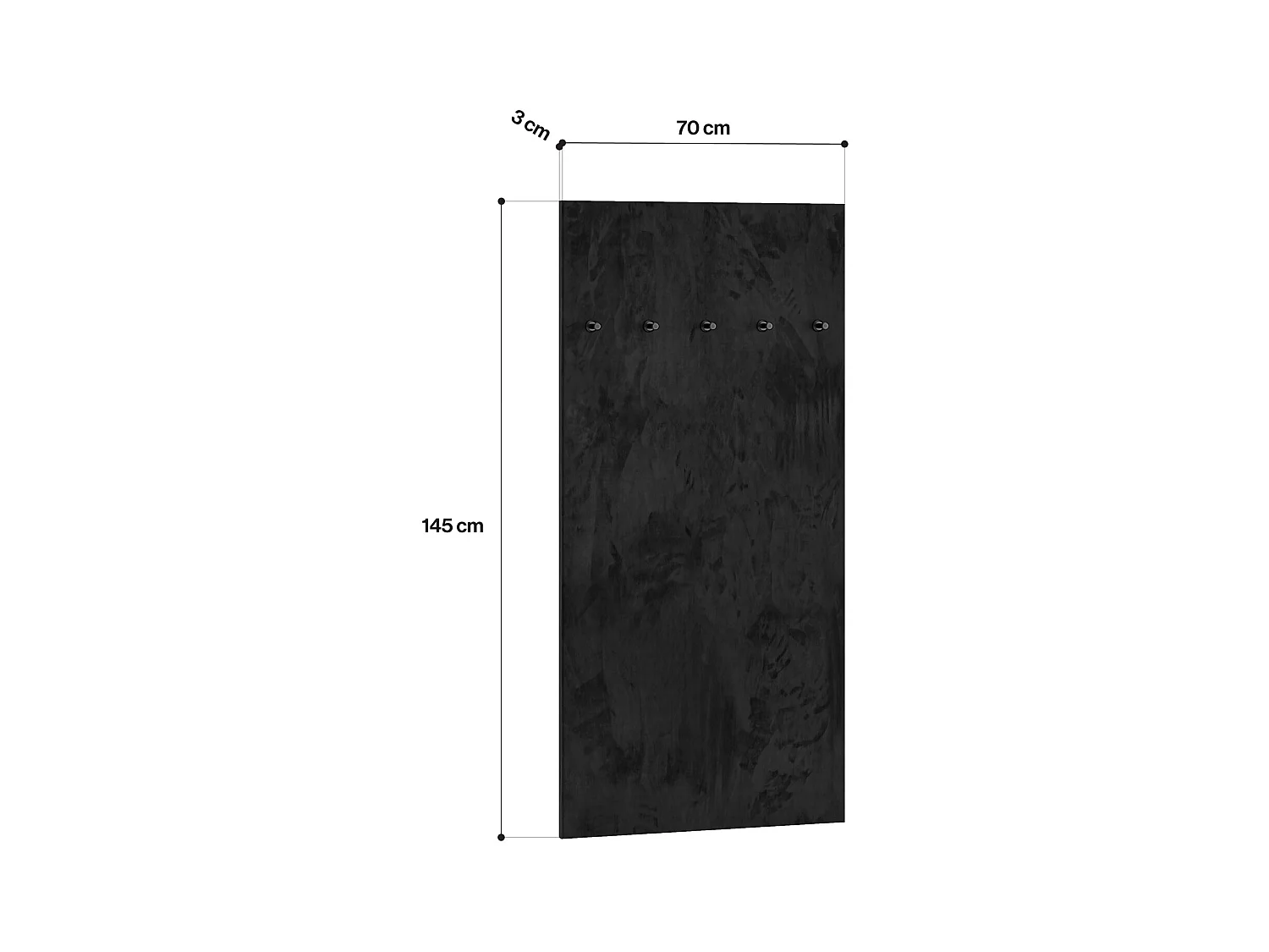 WANDPANEEL Oiven Schwarz 70 / 3 / 145cm